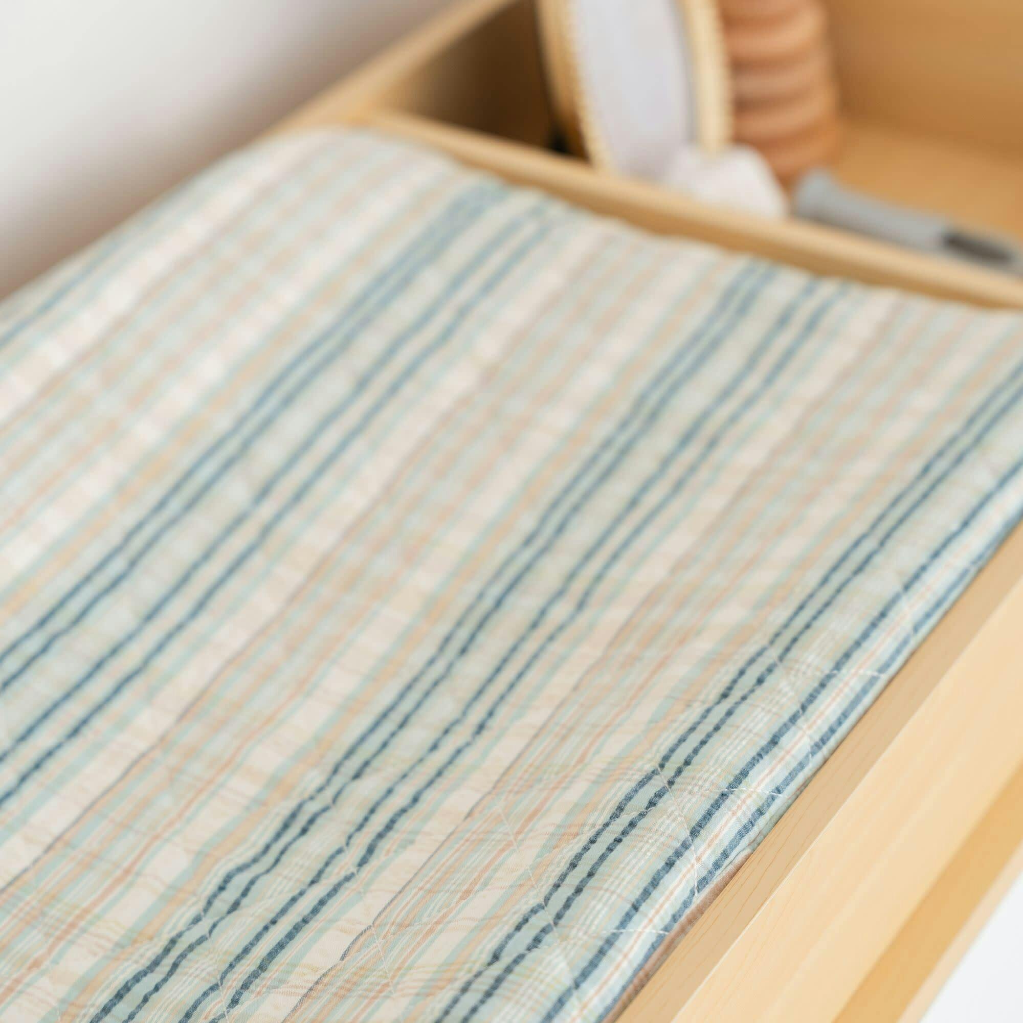 Charlie Farmhouse Quilted Plaid Changing Pad Cover