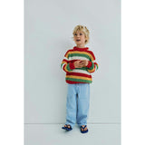Lantana Jumper Tulip Red Knit Stripes