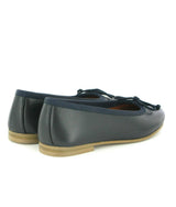 Smooth Leather Ballerinas, Navy