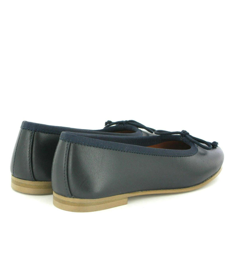 Smooth Leather Ballerinas, Navy