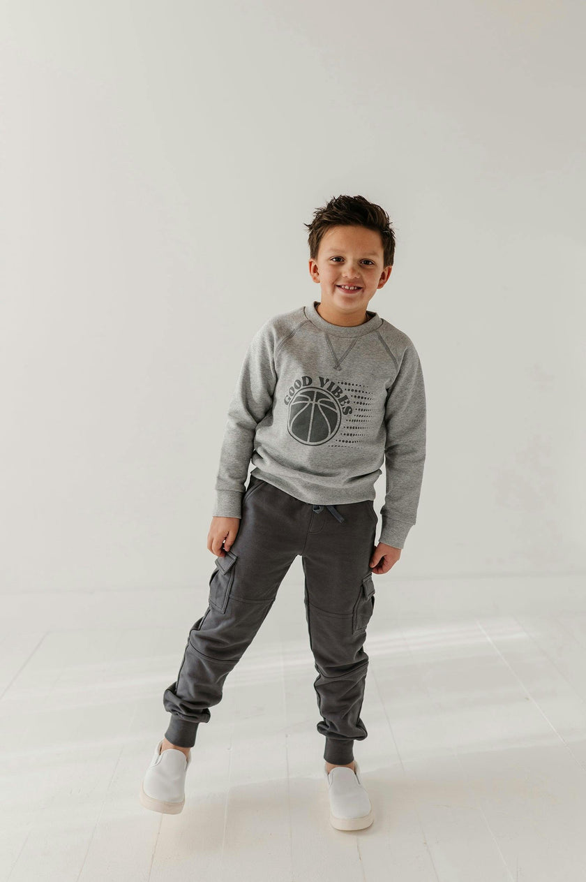 Boys Raglan Sleeve Sweatshirt in Good Vibes