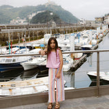 Pink Top & Rainbow Pants