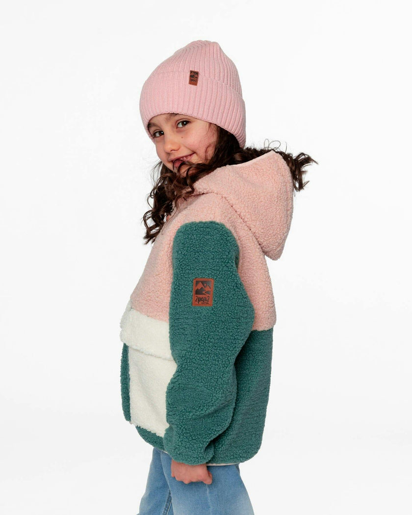 Sherpa Jacket Light Pink Colorblock
