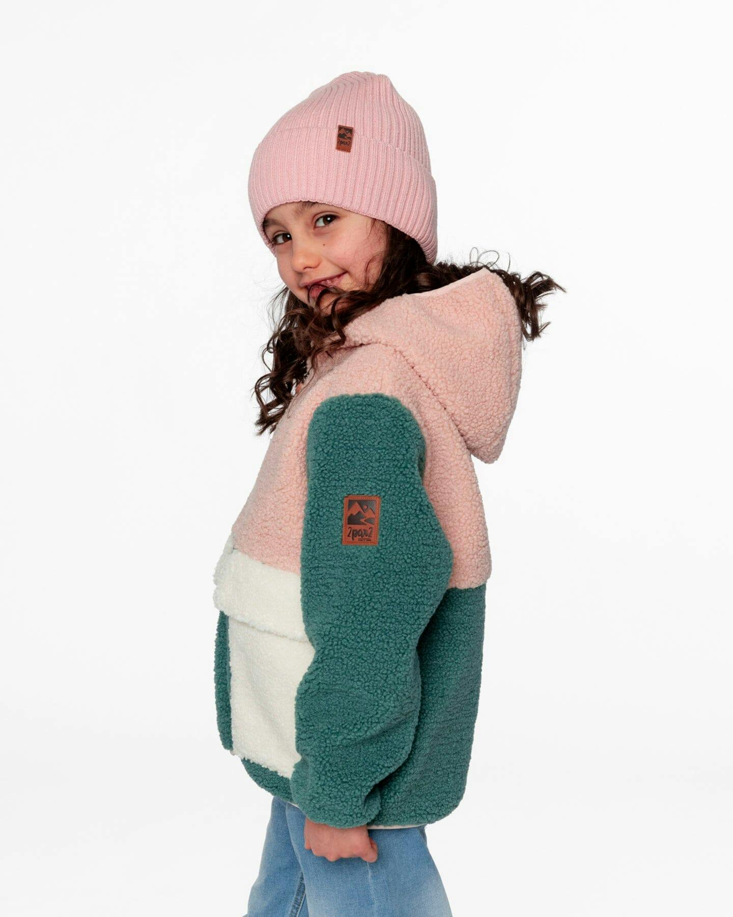 Sherpa Jacket Light Pink Colorblock