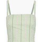 The Miranda Top - Green Jacquard Stripe