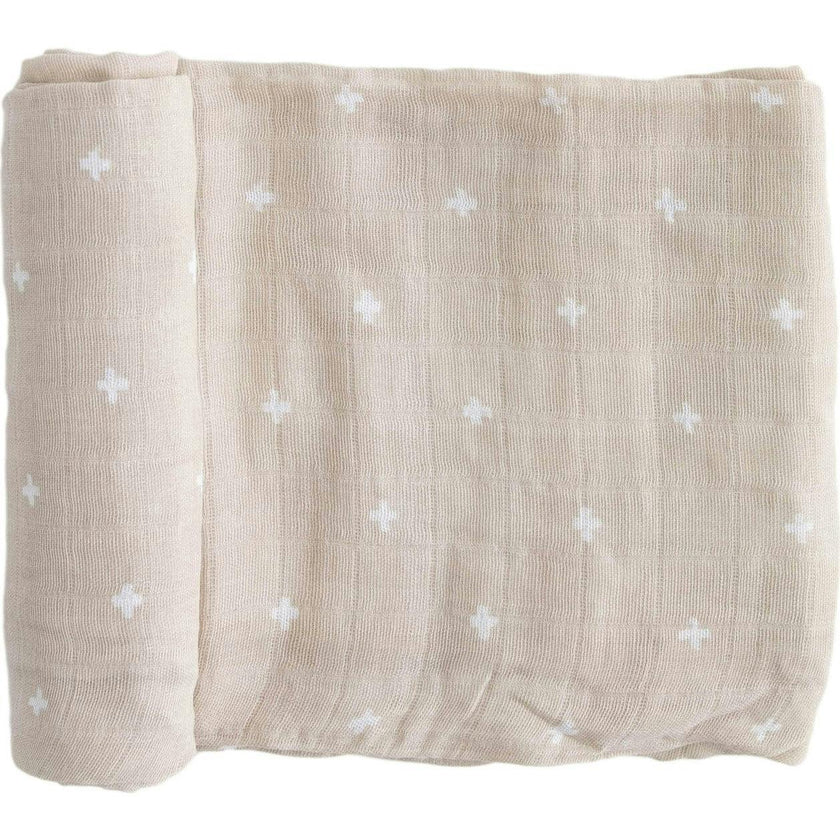 Cotton Muslin Swaddle Blanket - Tropical Leaf