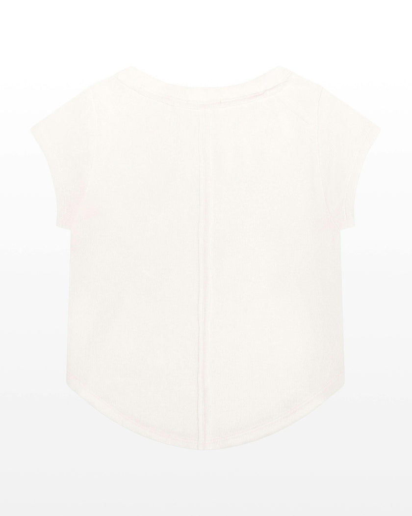 Rayon Rib Exposed Cap Sleeve Tee
