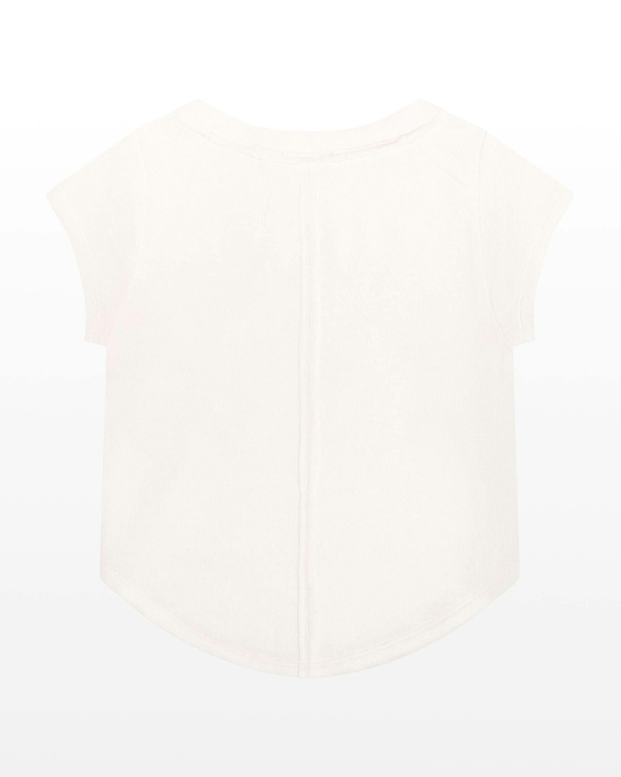 Rayon Rib Exposed Cap Sleeve Tee