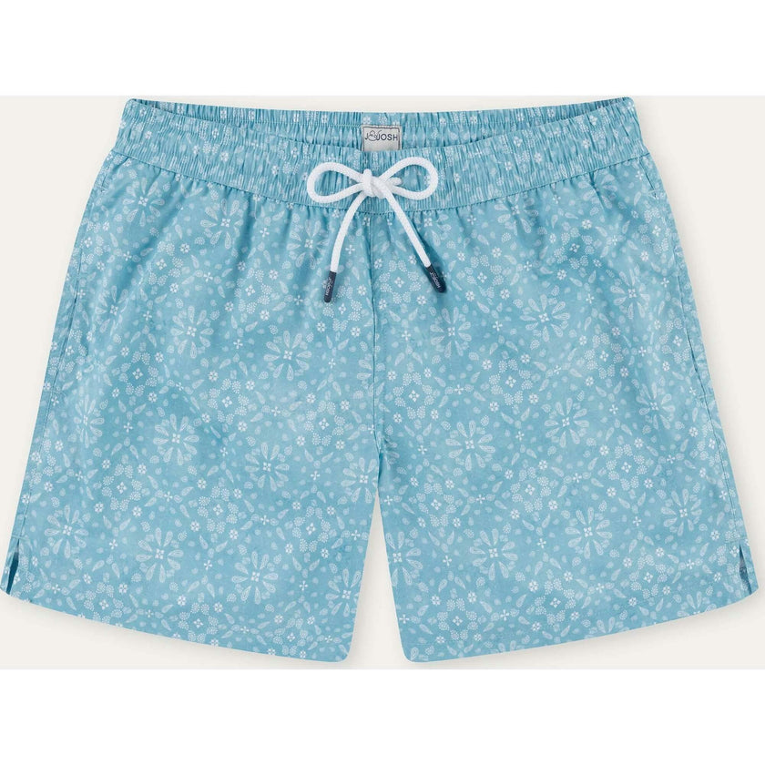 Sky Blue Bandana Men's Swim Shorts
