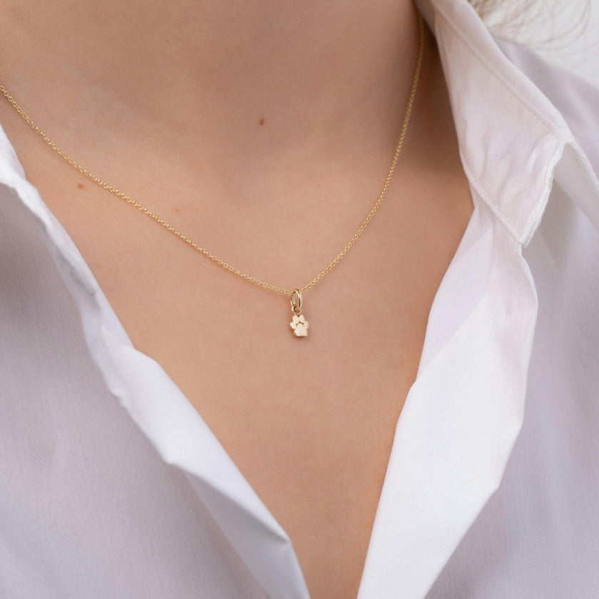 14K Gold Paw Pendant