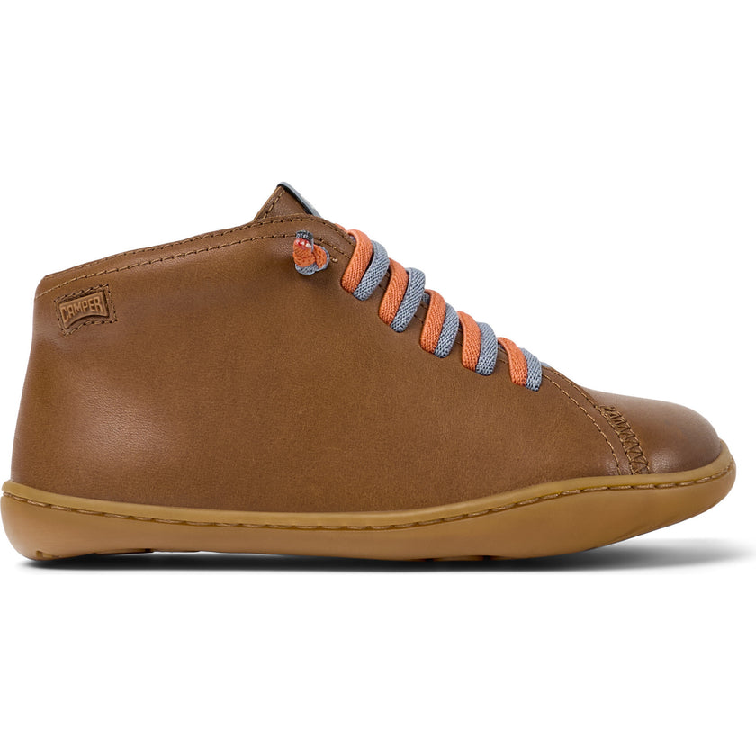 Kids Peu Lace-Up Ankle Boots, Brown