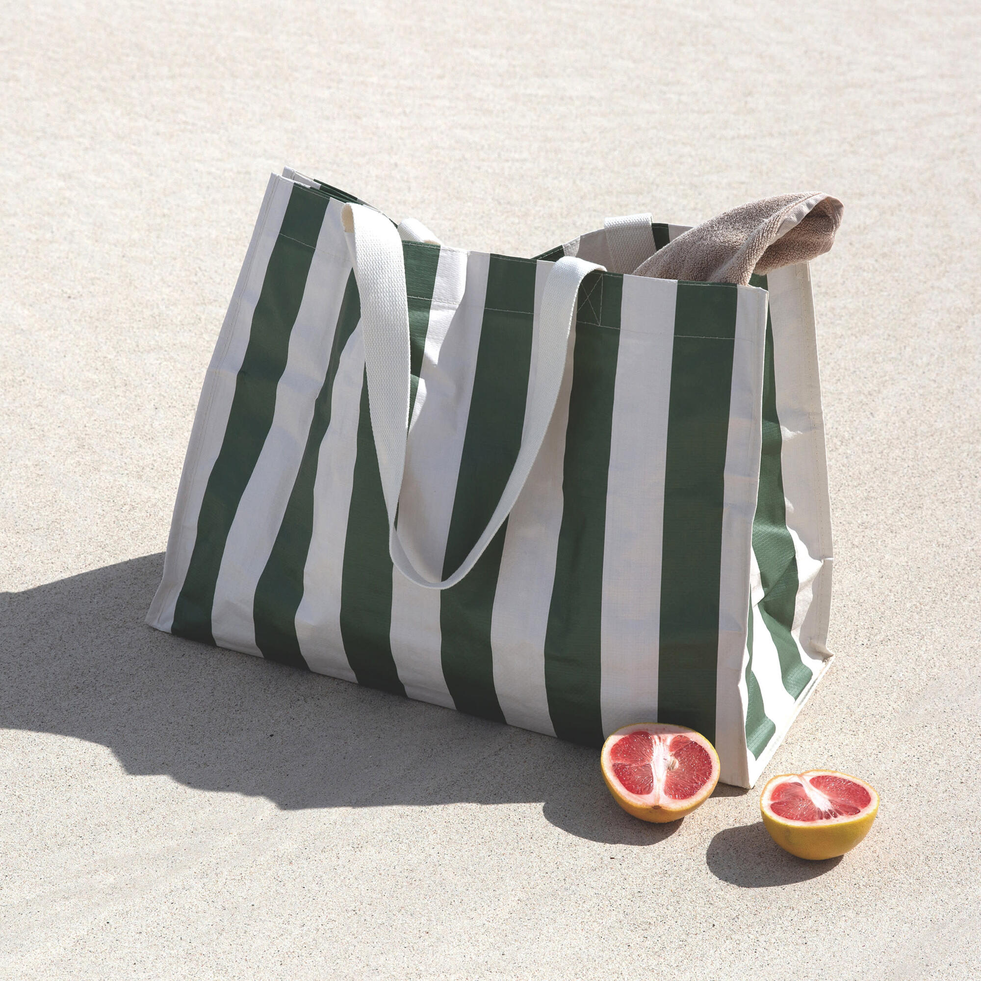 Sunnylife: Carryall Beach Bag - Vacay Olive Stripe