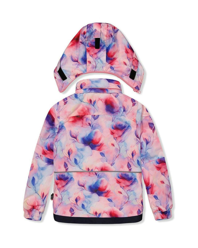 Two Piece Play Snowsuit Mauve Watercolor Floral Print With Navy Pants