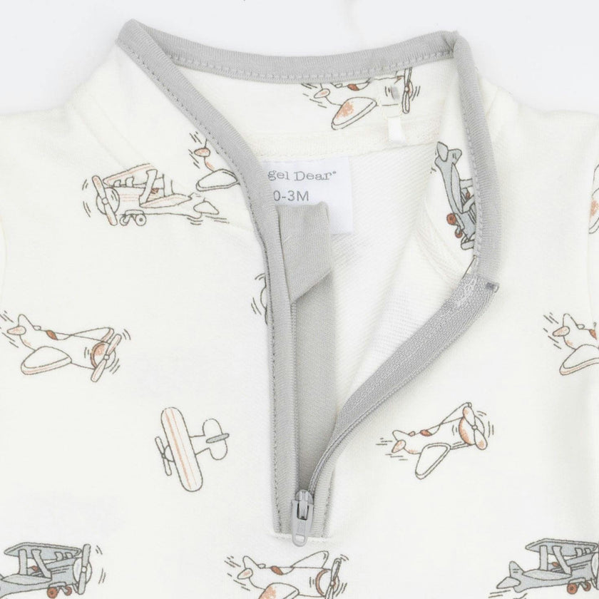 Vintage Airplane Pilots - Zip Neck Romper