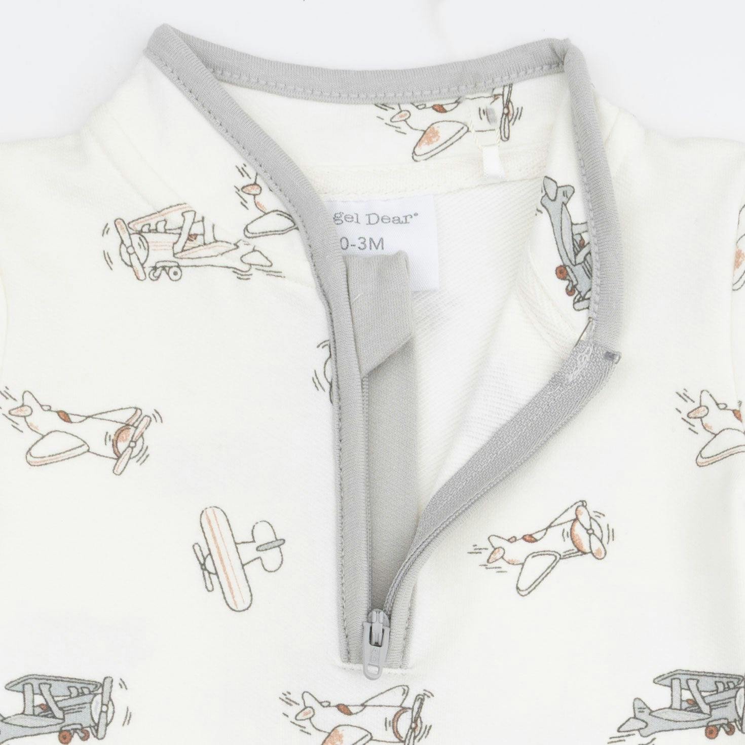 Vintage Airplane Pilots - Zip Neck Romper