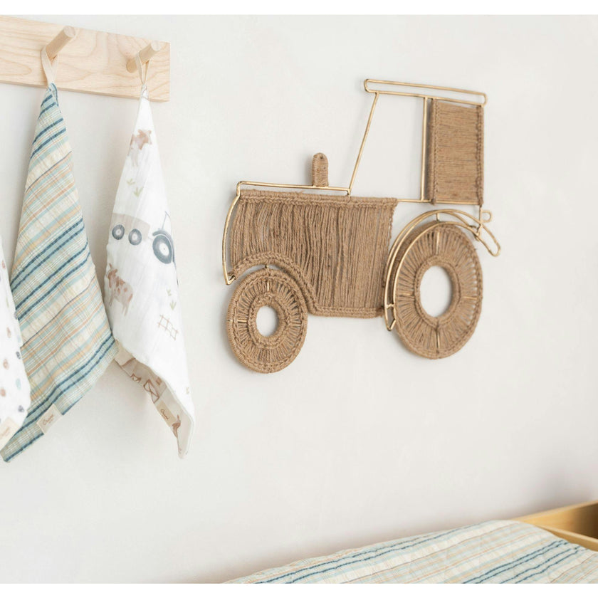 Charlie Farmhouse Tractor Jute Nursery Wall Decor