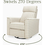 Willa Pro Power Glider Recliner w/ Power Lumbar in Tan Gingham