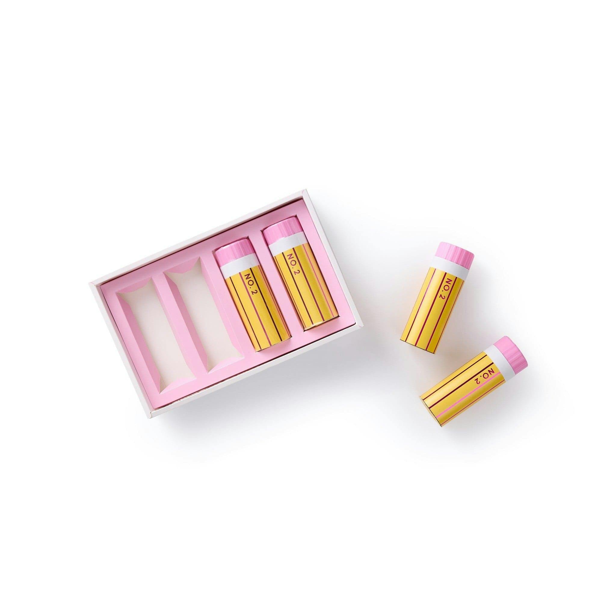 Packed Party A Lesson in Fun Pencil Confetti Poppers Set of 4 – Pink White and Gold Confetti Back to School Party Poppers, 1.5x4 Inch