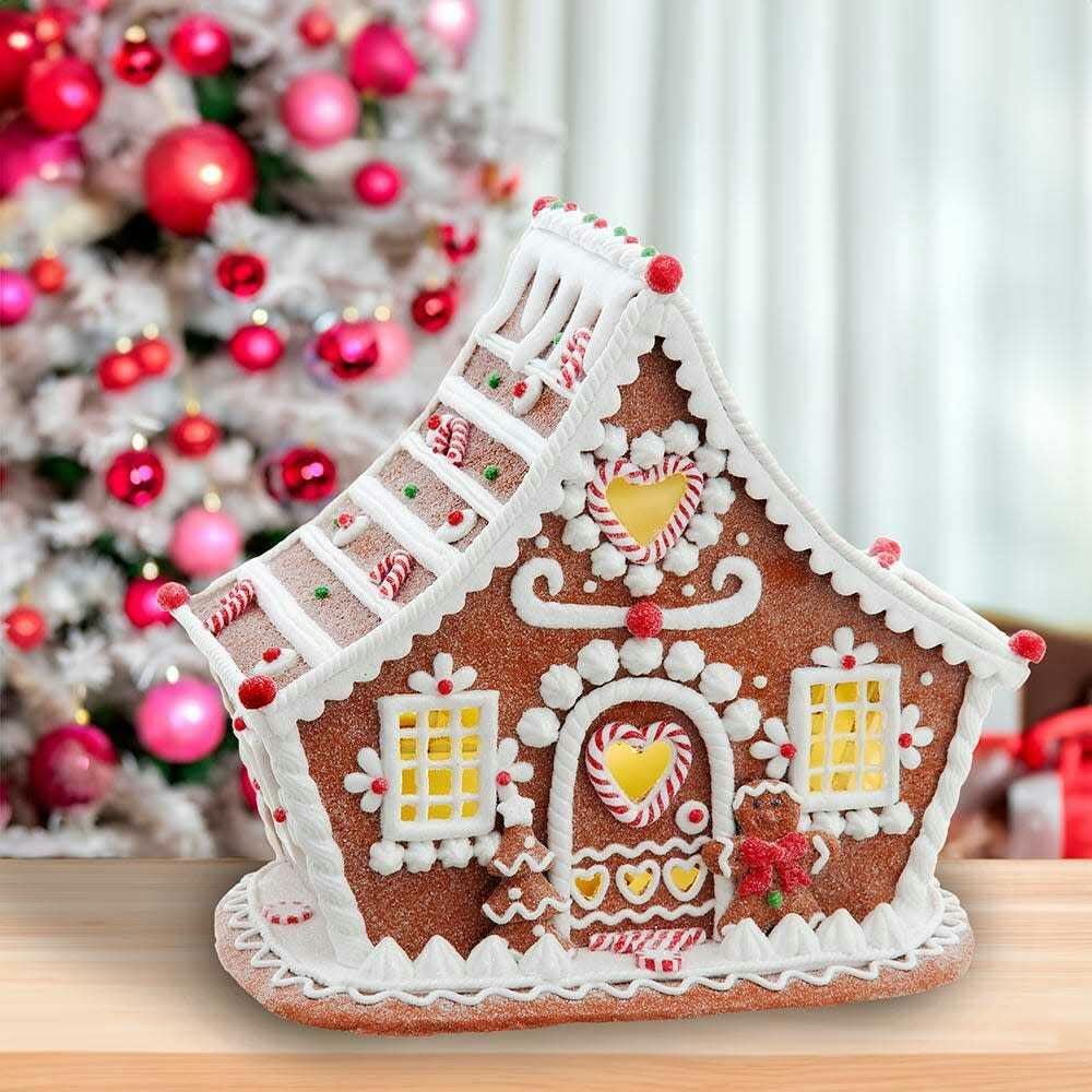 7.87-Inch Battery Operated LED Gingerbread House