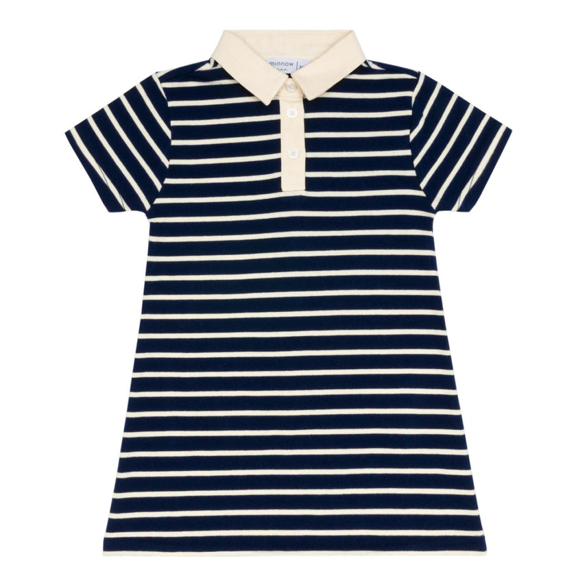 girls navy and cream stripe short sleeve tennis dress | 11/12 | contemporary swimwear & resort wear
