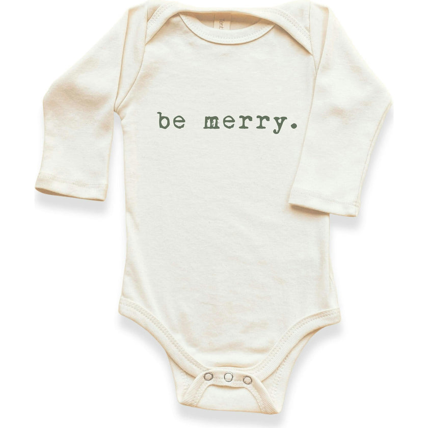 Be Merry Organic Cotton Baby Bodysuit Long Sleeve