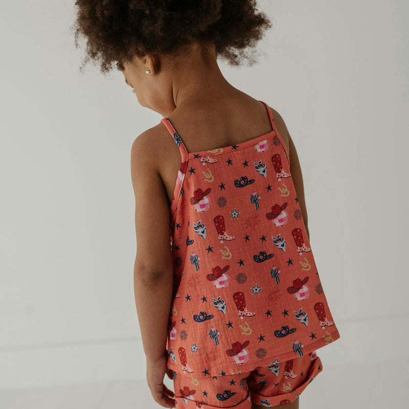 Girl's Gauze Tank & Short Set