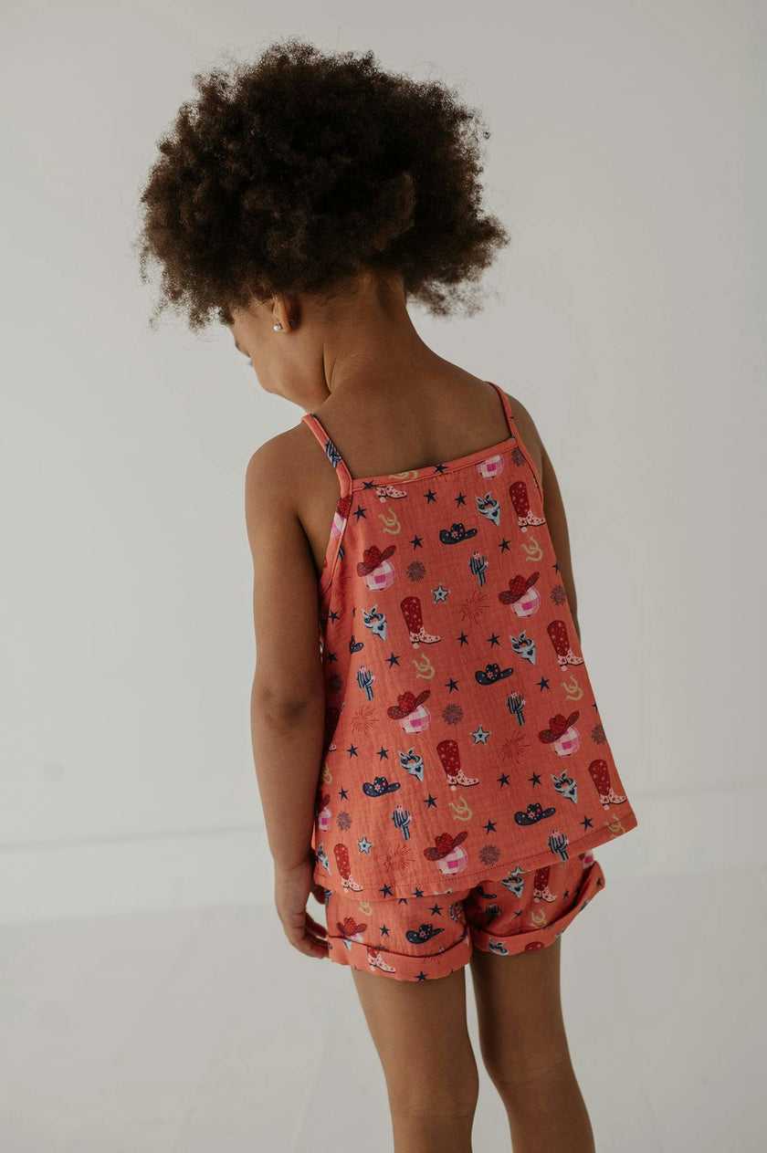 Girl's Gauze Tank & Short Set