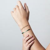 Women's Personalized Double Wrap Bracelet, Emerald