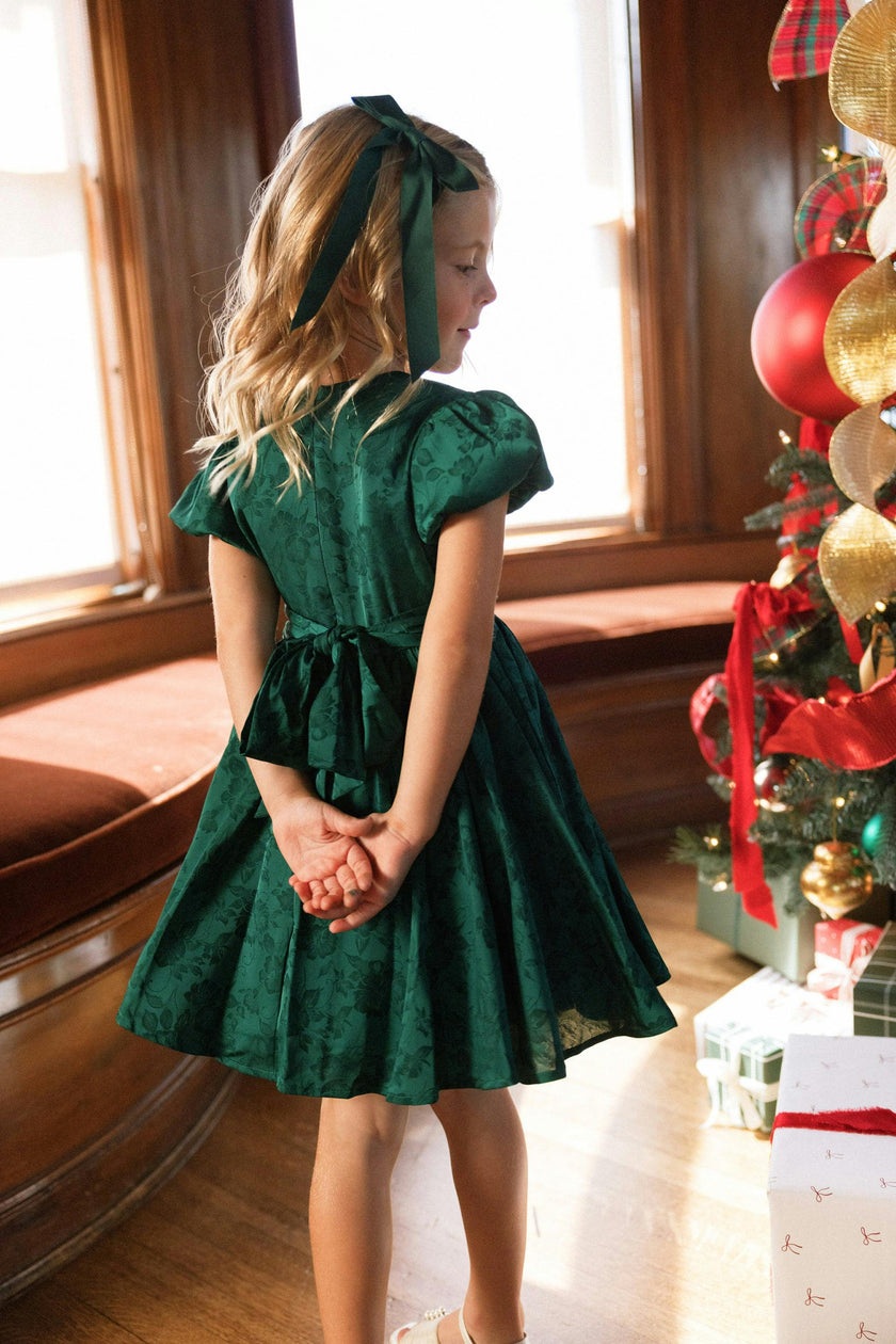 Mini Cupcake Dress in Emerald Satin