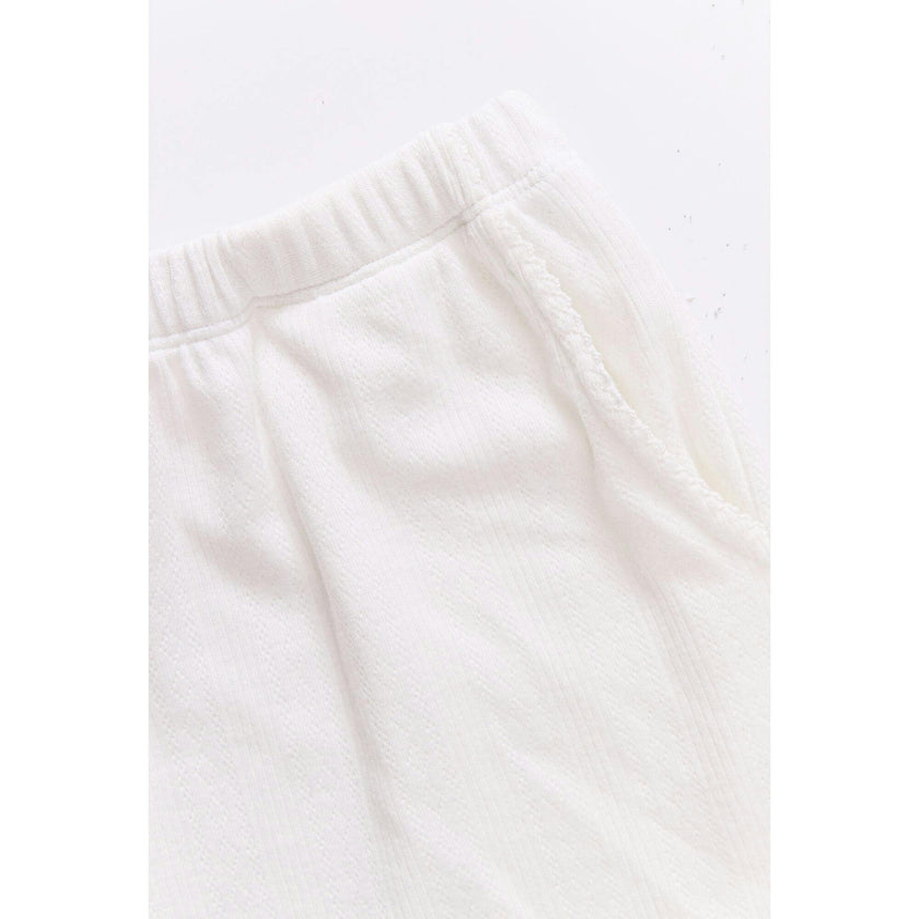 Girls Pointelle Short in Bright White