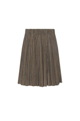 Stripe Corduroy Crinkle Pleating Skirt