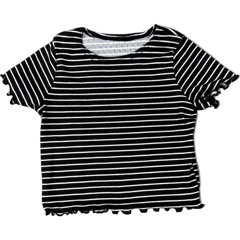 Girls Stripe Short Sleeve Top