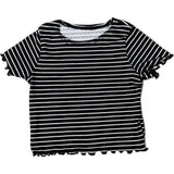 Girls Stripe Short Sleeve Top