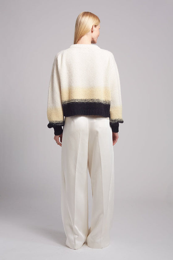 SONIA COLOR-BLOCK SWEATER | IVORY/BUTTER/BLACK