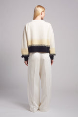 SONIA COLOR-BLOCK SWEATER | IVORY/BUTTER/BLACK