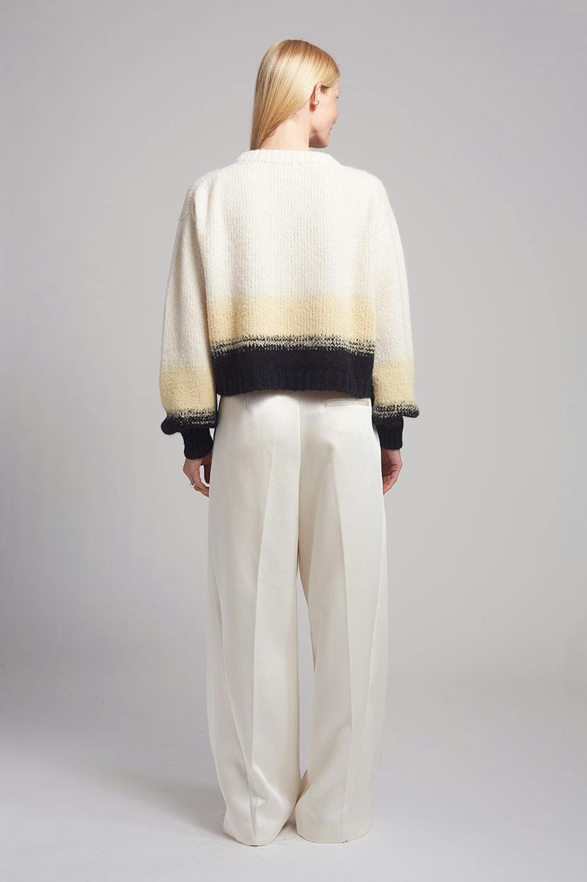 SONIA COLOR-BLOCK SWEATER | IVORY/BUTTER/BLACK
