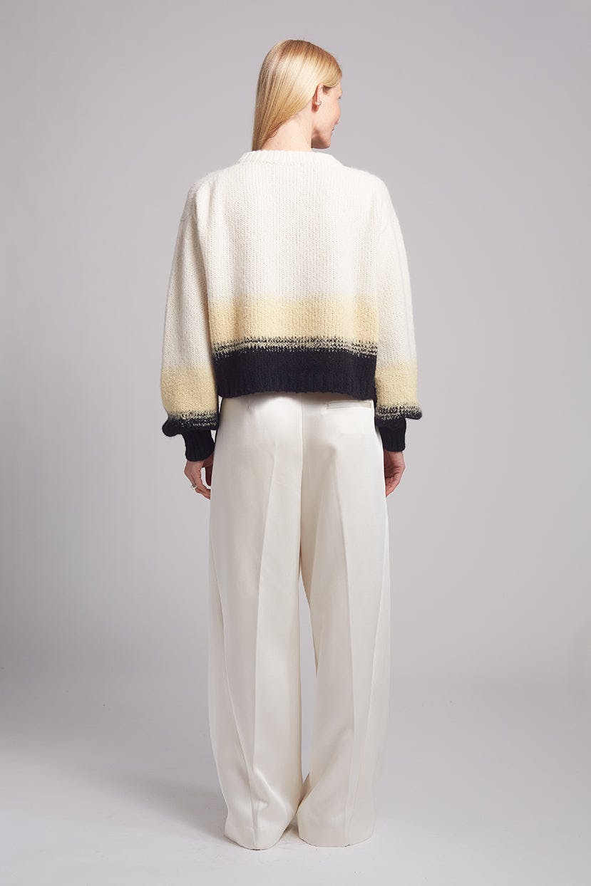 SONIA COLOR-BLOCK SWEATER | IVORY/BUTTER/BLACK