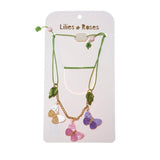 Butterflies Pink Purple Adjustable Necklace