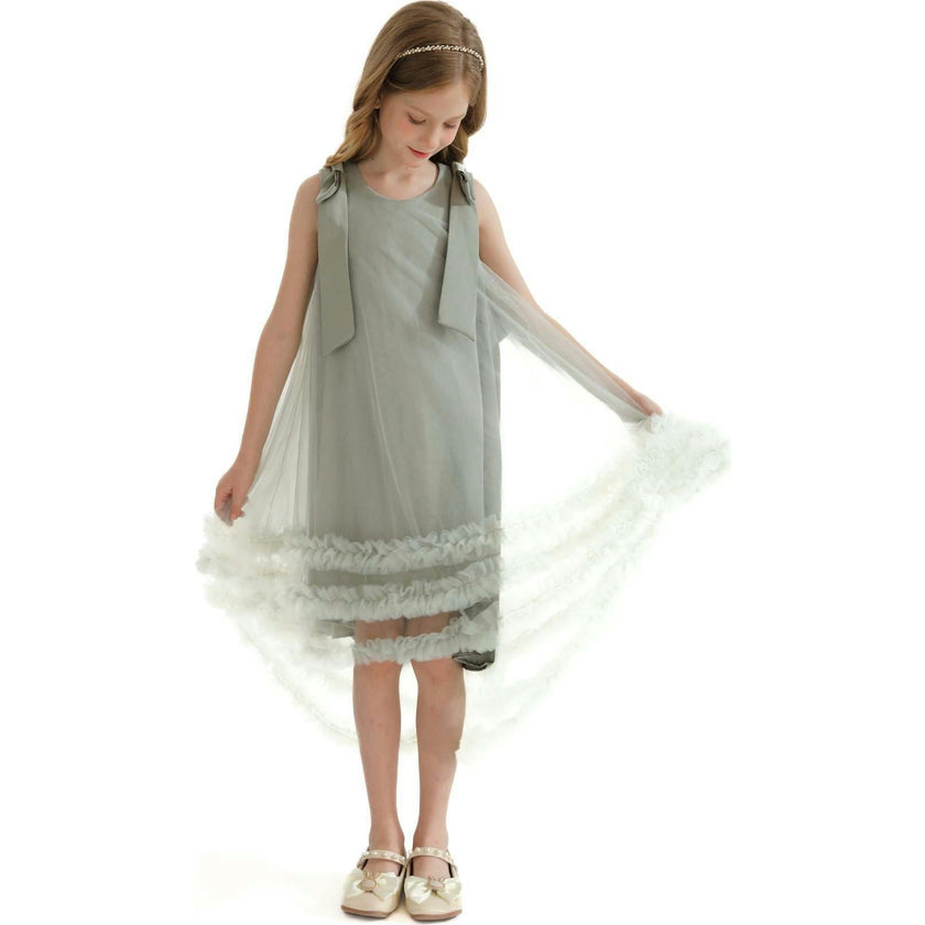 Violeta Sleeveless Ruffle Overlay Dress