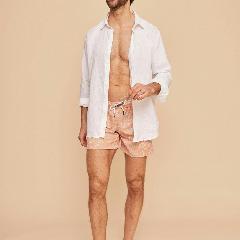 Orange Flowers Men's Swim Shorts