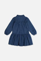 Shirt Dress Blue Smiley Print