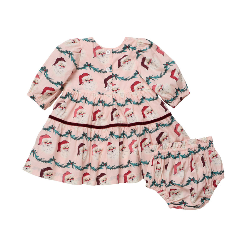 Baby Girls Maribelle Dress Set - Santa Garland