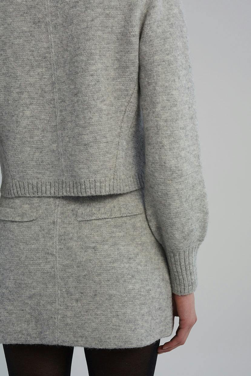 LYDIA MINI SKIRT | PALE MELANGE GREY