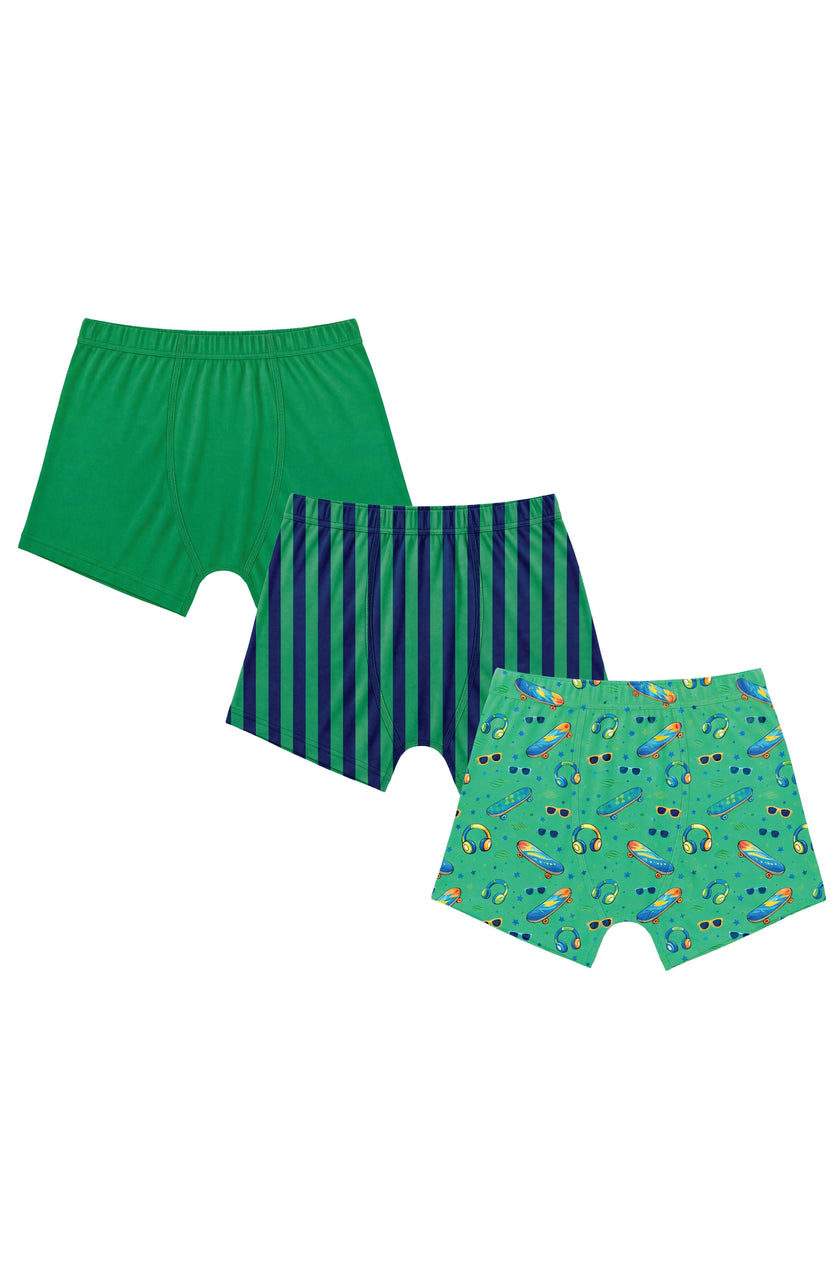 3 Pcs Set Boys Boxer Briefs - Skateboards