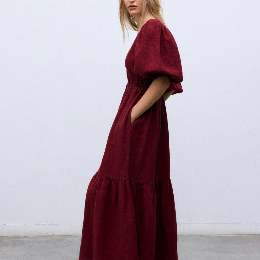Aloe Woman Dress Crimson Wine