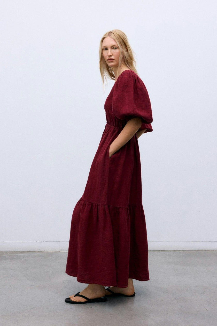 Aloe Woman Dress Crimson Wine