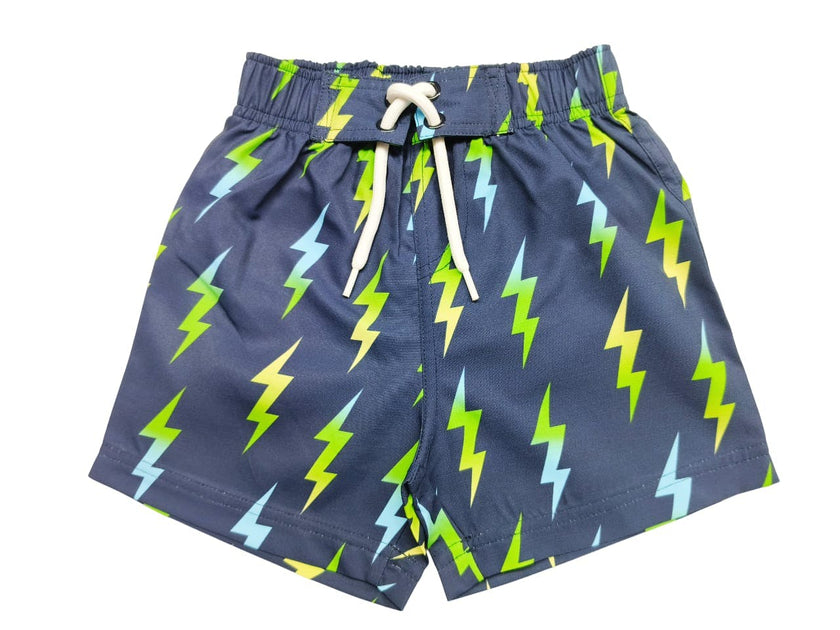 Kids Swim Board Shorts - Gradient Bolts