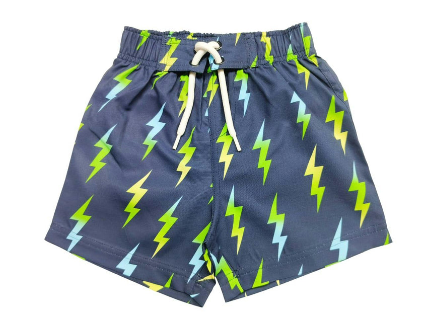 Kids Swim Board Shorts - Gradient Bolts