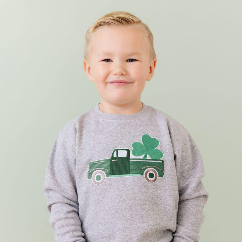 Shamrock Truck Patch St. Patrick's Day Sweatshirt