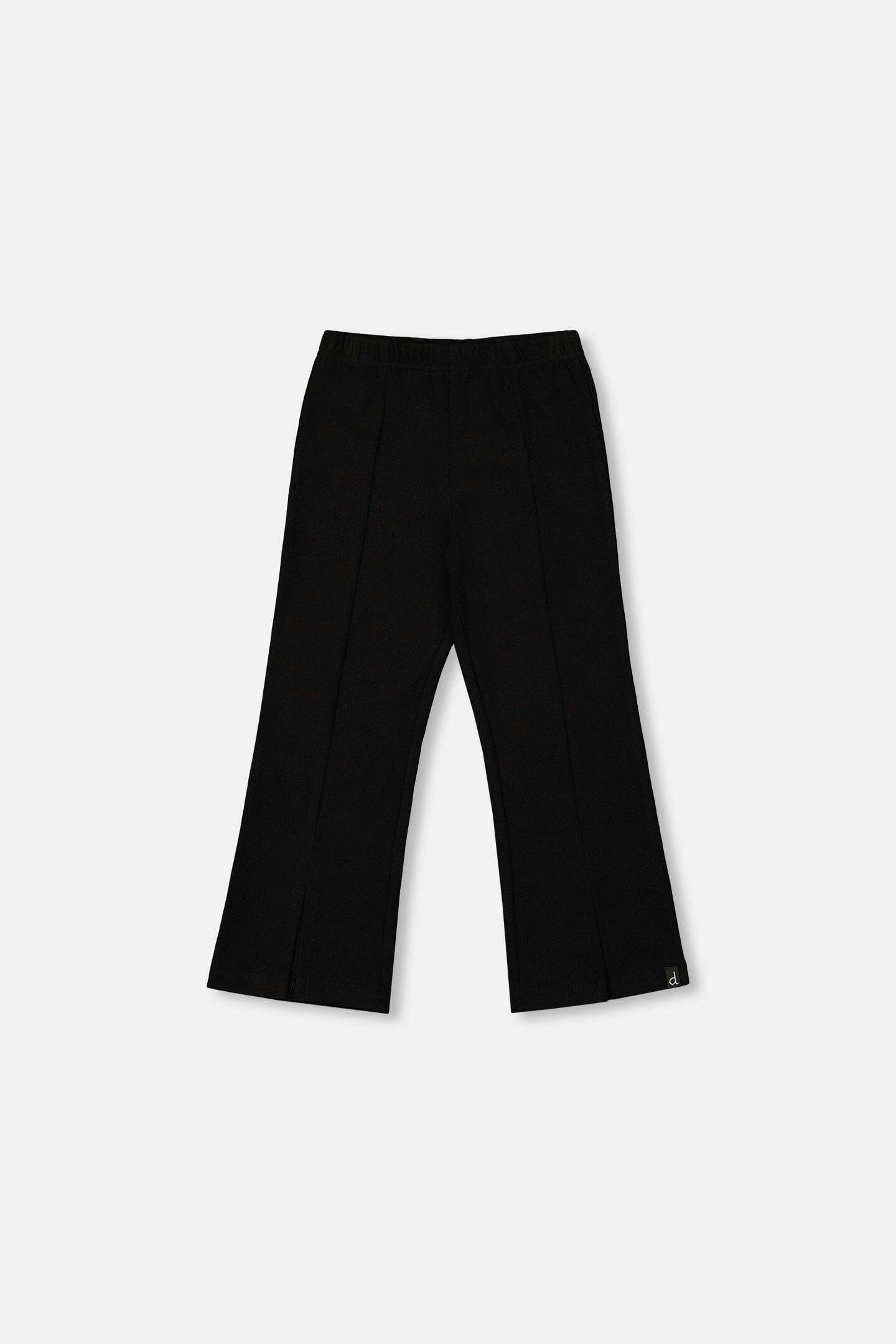Ribbed Leggings Bootleg With Slit Black